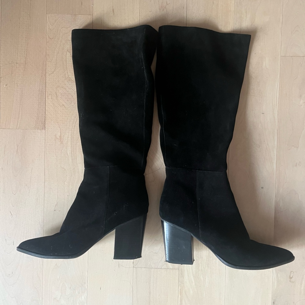 Steve Madden suede black boots, size 41 (EU)/ 10 (US), barely worn
